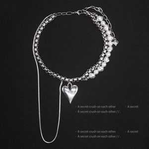 Punk pearl choker necklace